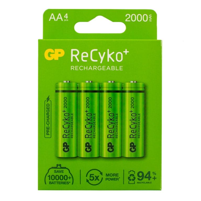 Gp Batteries Recyko Mah Aa Rechargeable Batteries Pack Of