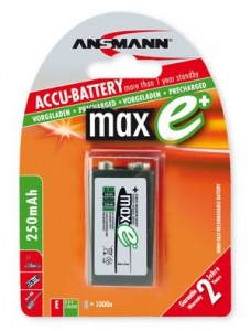 Ansmann maxE+ PP3 8.4V 250mAh Rechargeable Battery