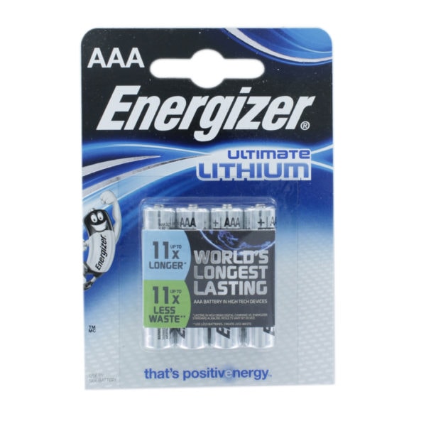 Energizer Ultimate Lithium AAA Batteries | Pack of 4