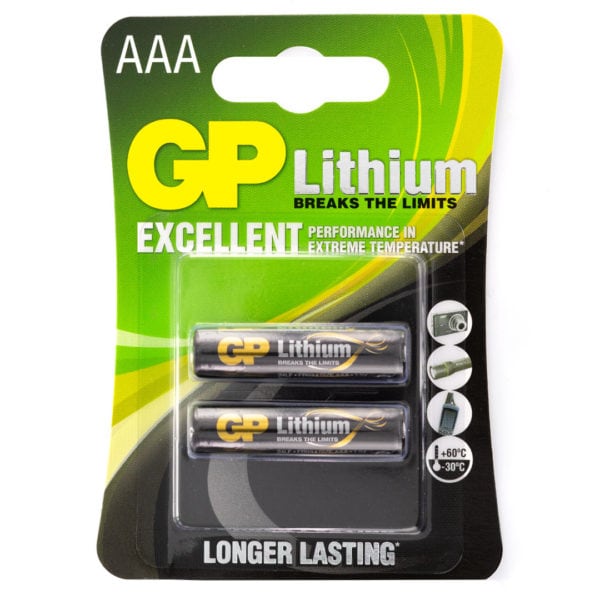 GP Batteries Lithium AAA Batteries | Pack of 2