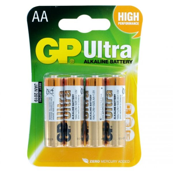 GP Batteries Ultra Alkaline 4 x AA Batteries