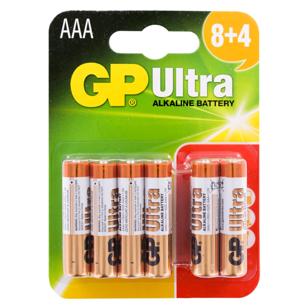 GP Batteries Ultra Alkaline AAA Batteries Cell Pack Solutions