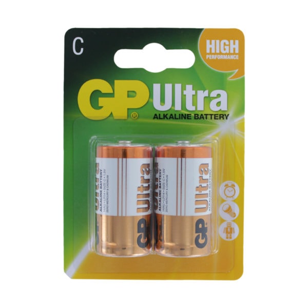 GP Batteries Ultra Alkaline C Batteries | Pack of 2