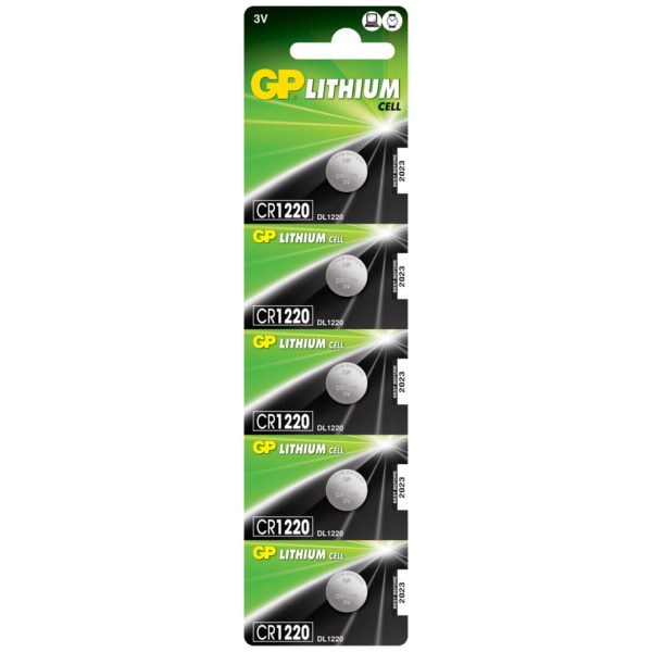 GP Batteries CR1220 Lithium Coin Cell Batteries | Pack of 5