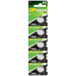 GP Batteries CR2032 Lithium Coin Cell Batteries | Pack of 5