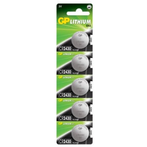 GP Batteries CR2430 Lithium Coin Cell Batteries | Pack of 5
