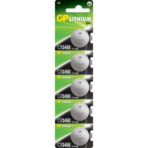GP Batteries CR2450 Lithium Coin Cell Batteries | Pack of 5