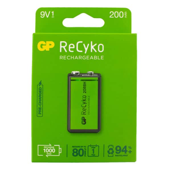 GP Batteries ReCyko+ 200mAh PP3 (9V) Rechargeable Battery