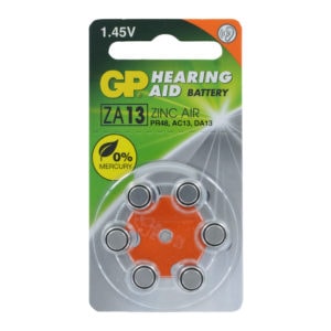 GP Batteries Size 13 Hearing Aid Batteries | Dial of 6