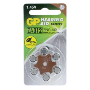 GP Batteries Size 312 Hearing Aid Batteries | Dial of 6