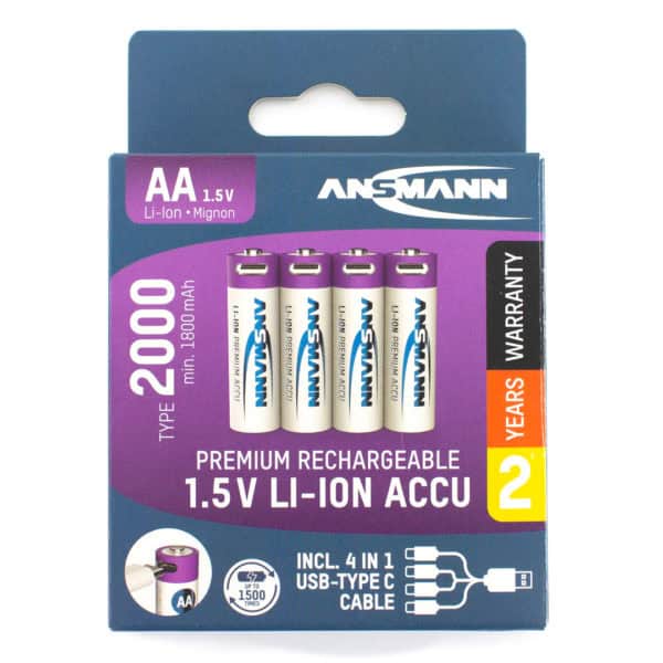 Ansmann Li-ion 1800 Mah AA Rechargeable Batteries