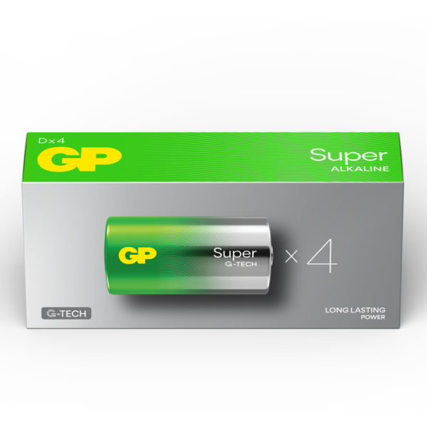 GP Super D Box of 4 batteries